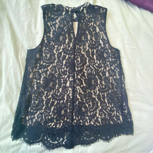 Rose + Olive. Lace tank top. Medium. Lace overlay with tan lining. - Picture 6 of 8